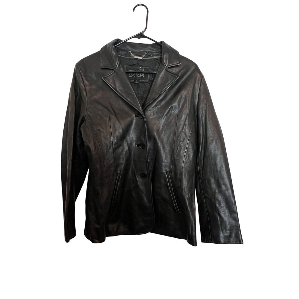 Wilsons Leather Pelle Studio Black Genuine Leather Jacket M